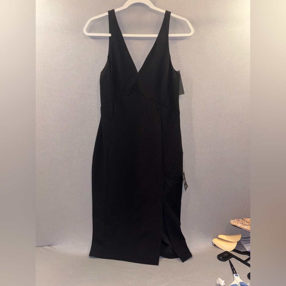 Lulu's Classic Black tank Dress elegant party wedding LBD size L NWT sexy
